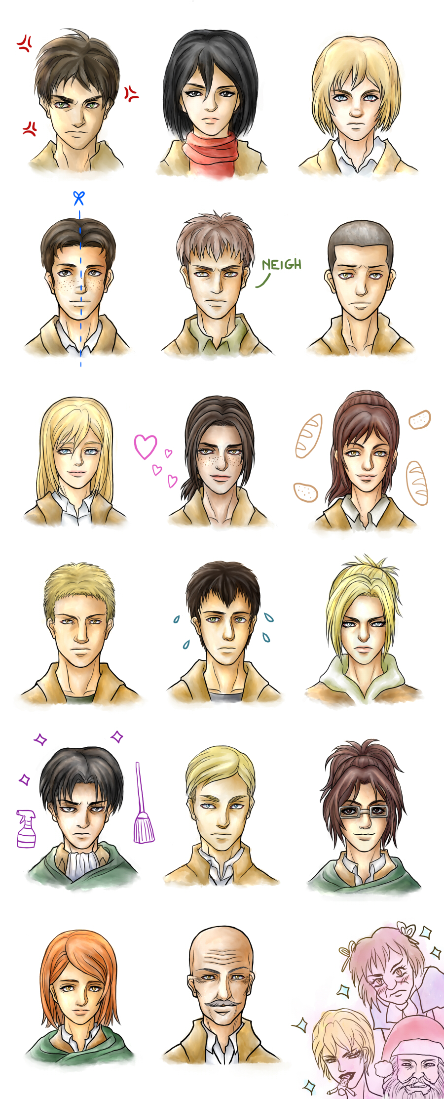 Attack on Titan characters by Asenath23 on DeviantArt