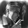 David Bowie with a cigarette