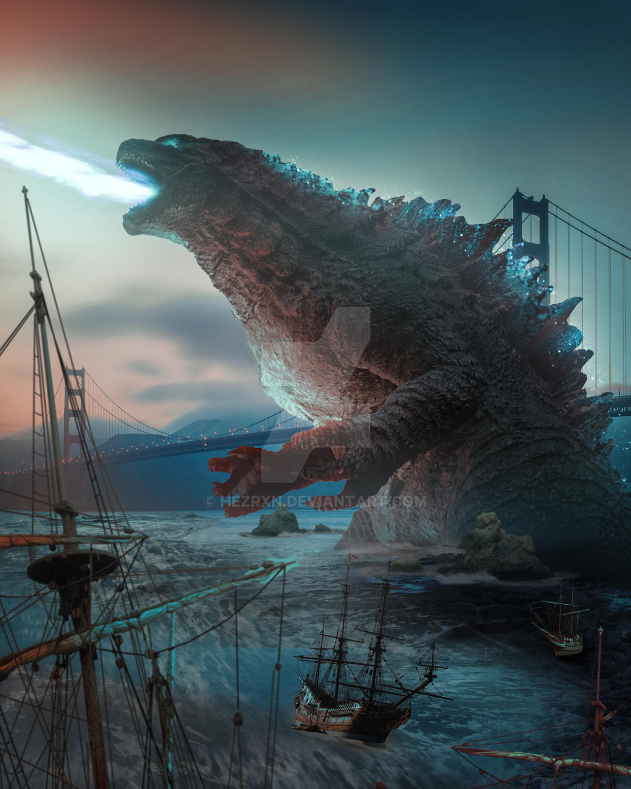 Godzilla The Ride Deviantart Godzilla - Fan Art by hezrxn on DeviantArt