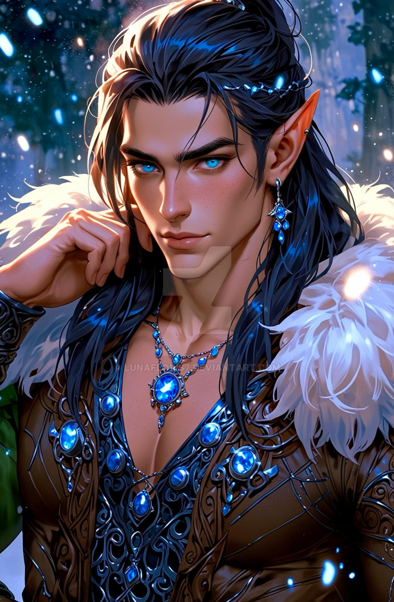 Adoptable elven portrait ( open) by Lunaflows7 on DeviantArt