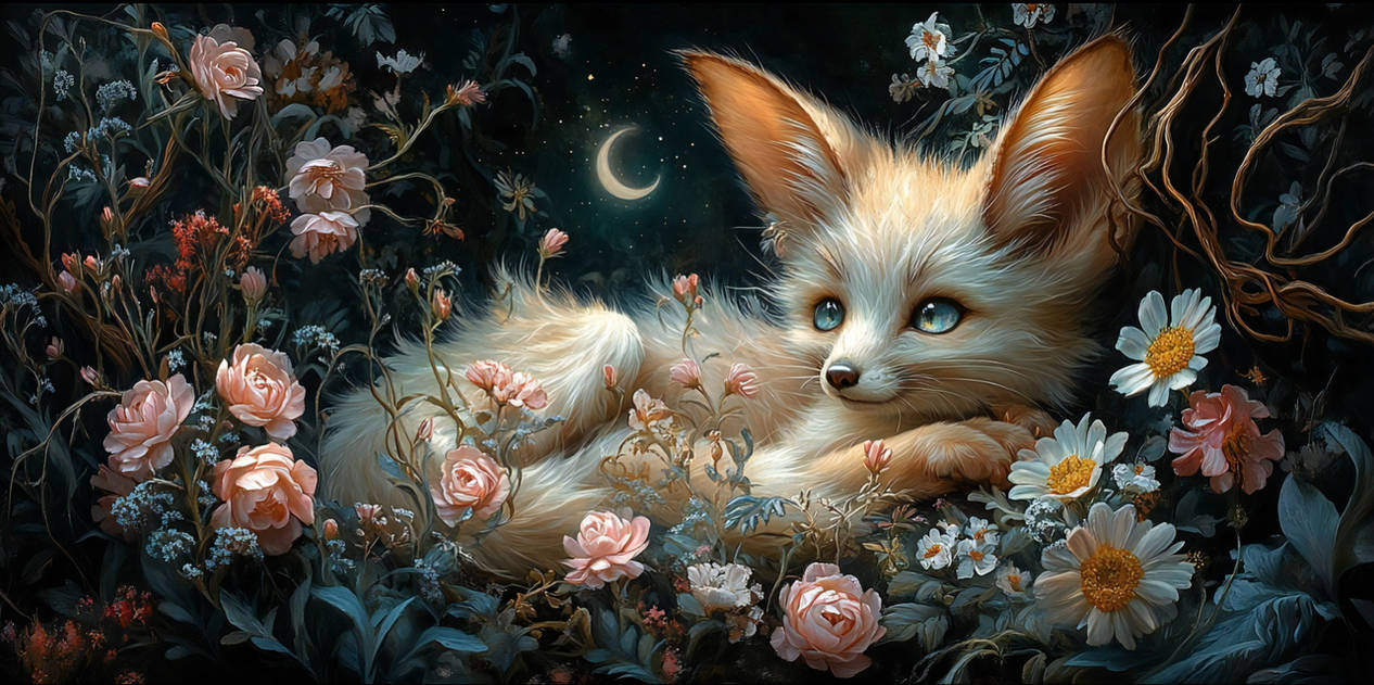 Adoptable fantasy fennec , wallpaper ( open) by Lunaflows7 on DeviantArt