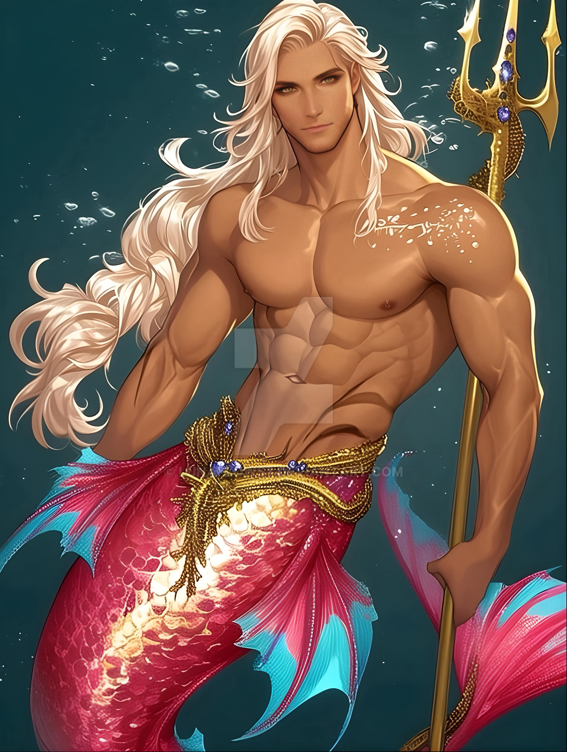 Merman Fish Open Adoptable fantasy merman ( open) by Lunaflows7 on DeviantArt