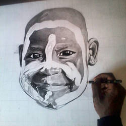 wip 2 face painted african kid