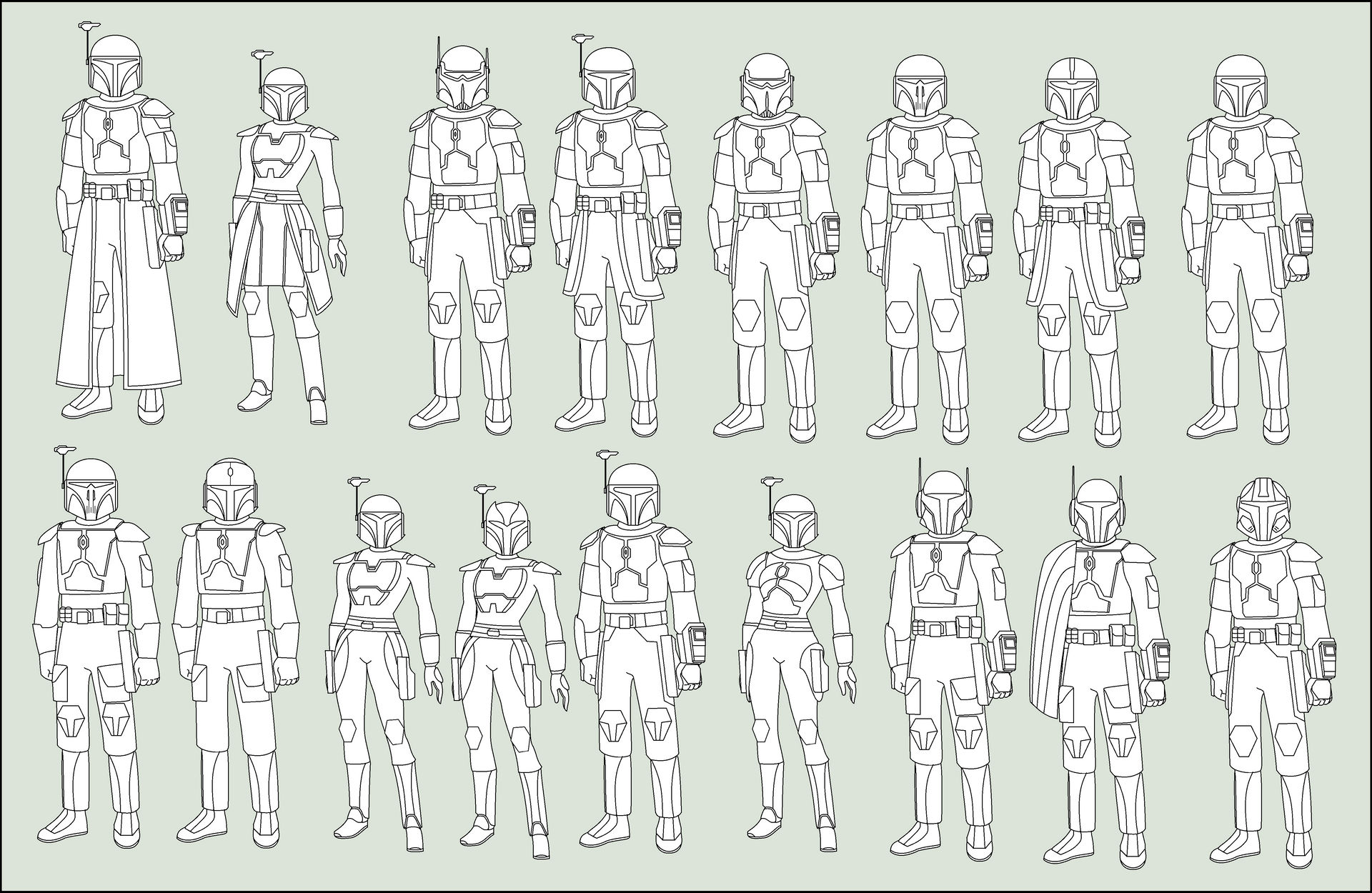 Star Wars Mandalorian outline templates by Arbiter376 on DeviantArt