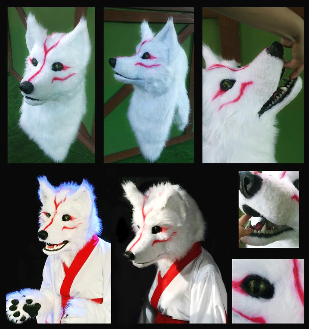 Okami - Amaterasu fursuit mask