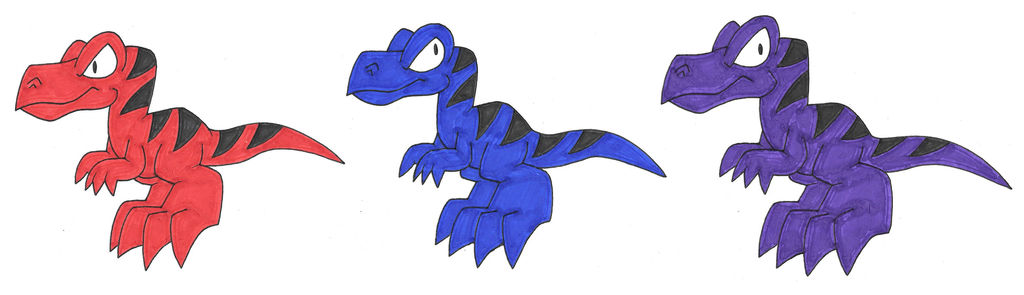 Three Raptors Triple Raptors by Genie-Dragon on DeviantArt