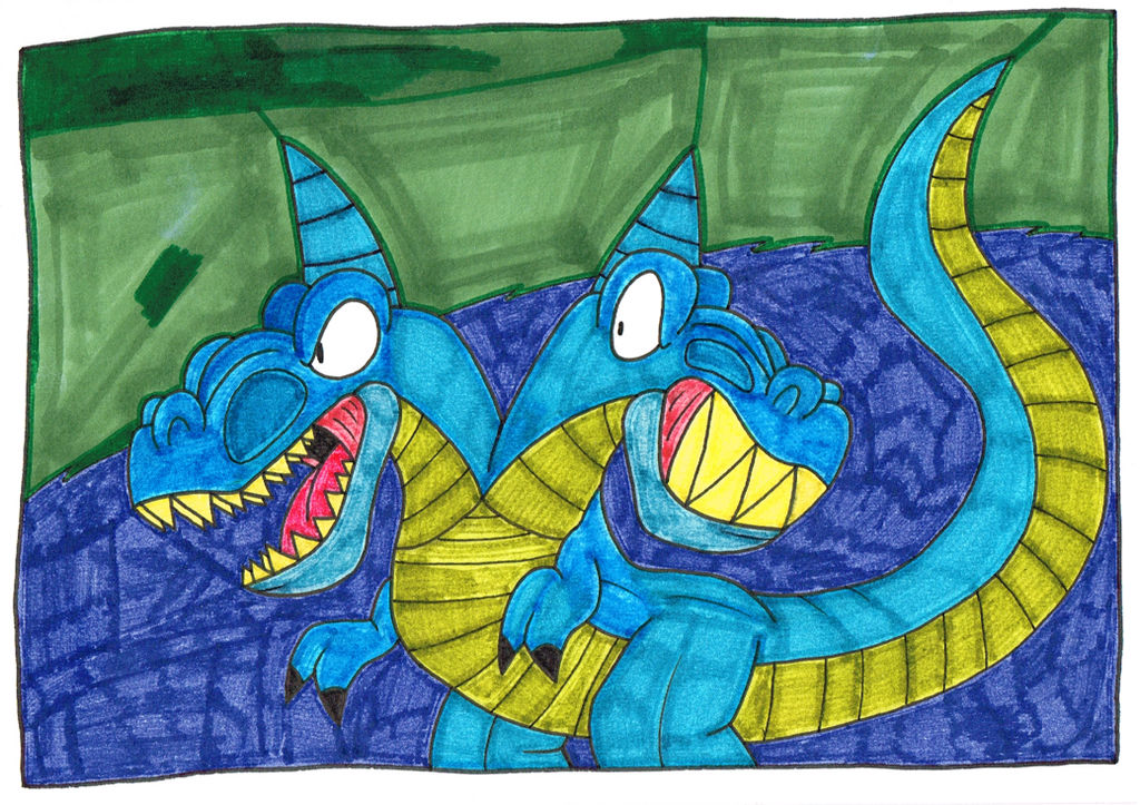 Double Headed Blue Monster by Genie-Dragon on DeviantArt