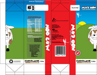 Moo cow milk carton design