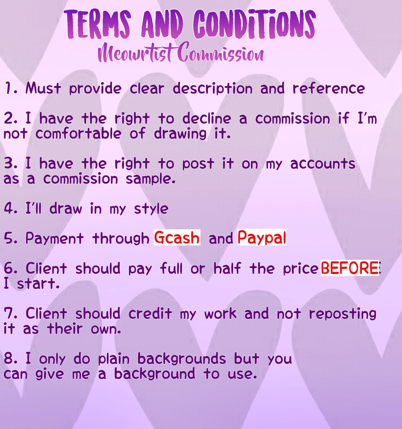 Term And Conditions Chibi Commission Sheet by Meowrtist on DeviantArt