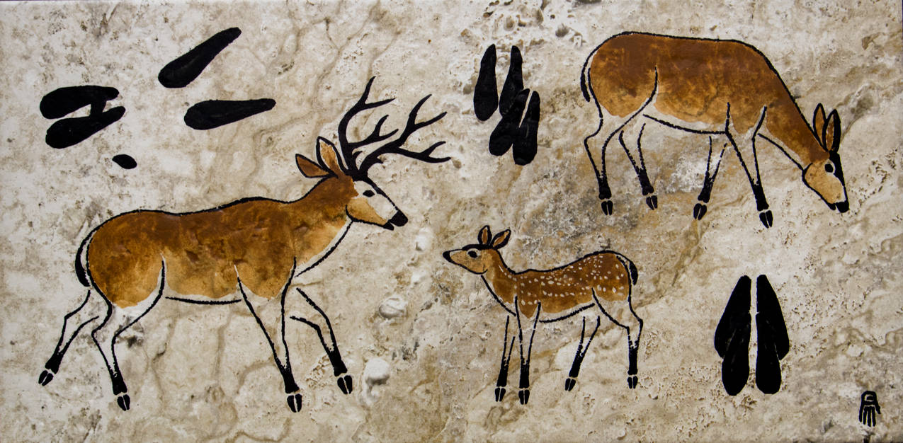 Prehistoric Style Mule Deer painting
