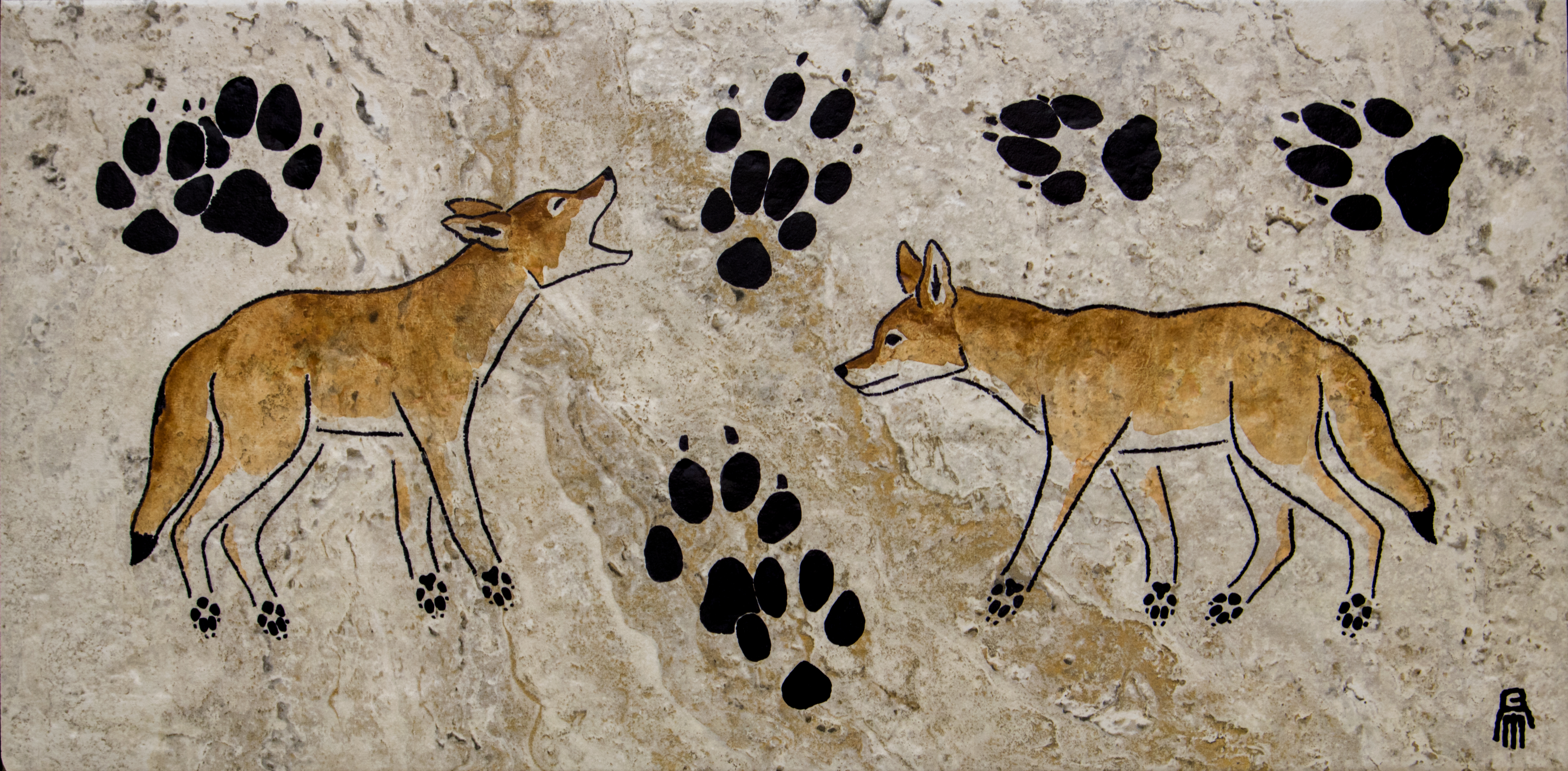 Prehistoric Style Coyote painting