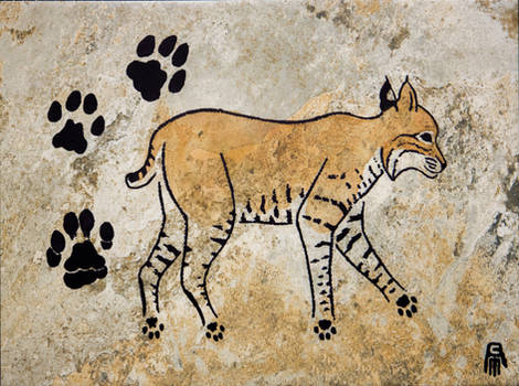 Prehistoric Style Bobcat painting