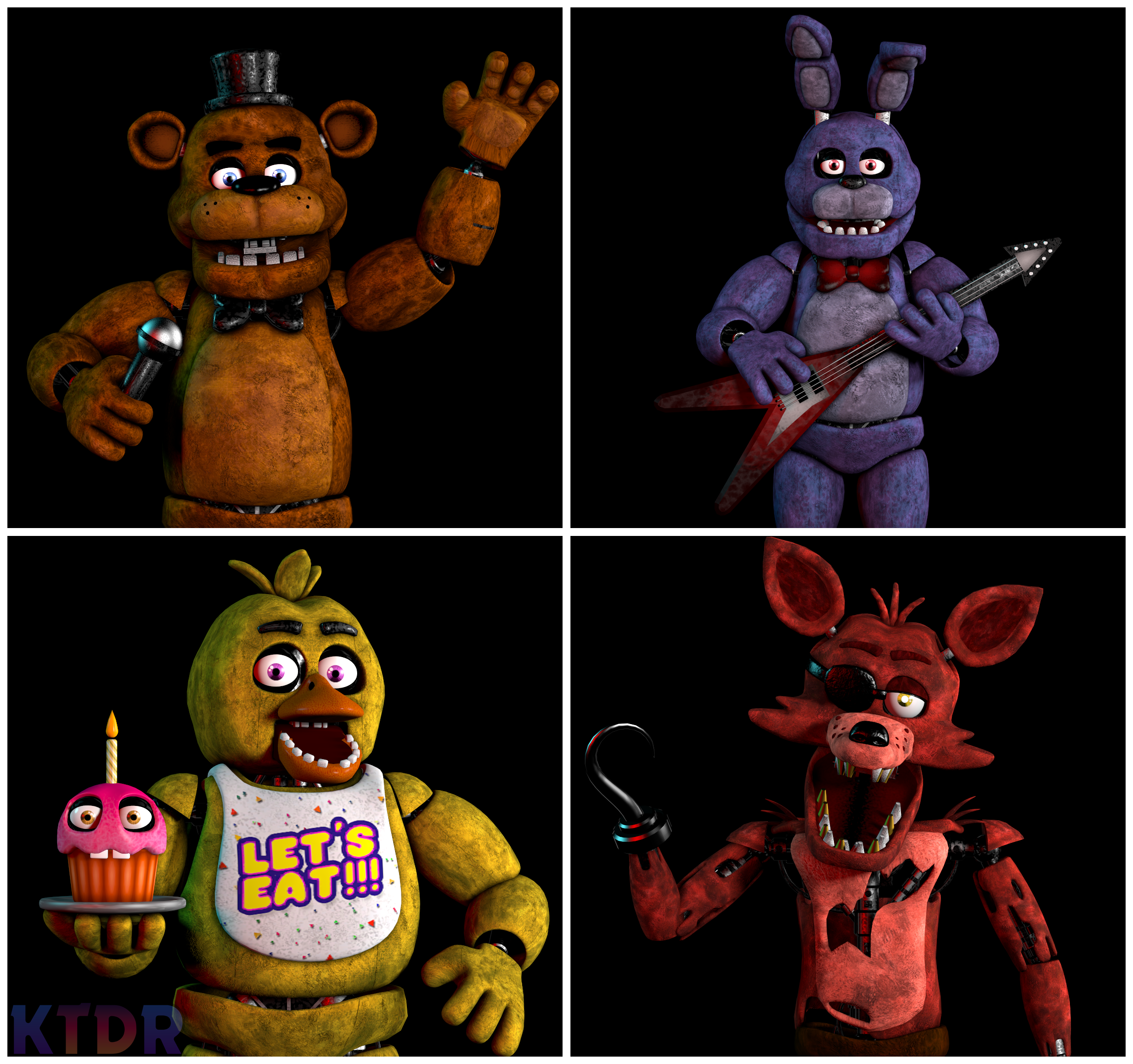 FNAF 1 OFFICIAL MODELS SHOWCASE @UFMPchannel (DOWNLOAD ON THE DESCRIPTION  BLENDER/SFM/C4D) 