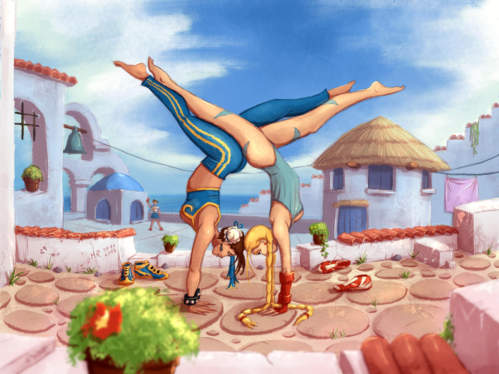 Street Fighter girls morning training by mrudowski