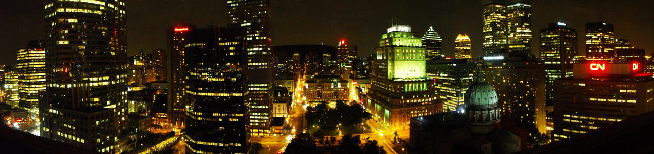 Montreal at night panorama