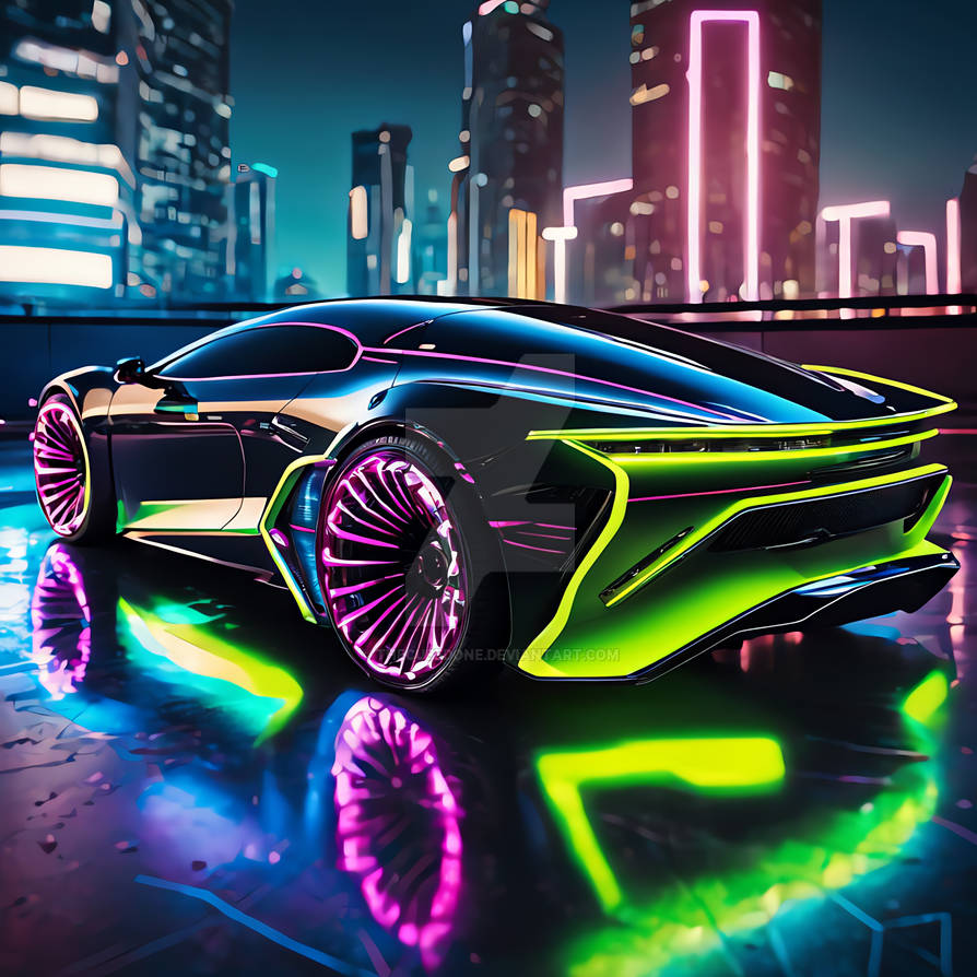 Neon Super Car by TheCubedOne on DeviantArt