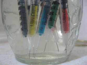 Needles in a jar.