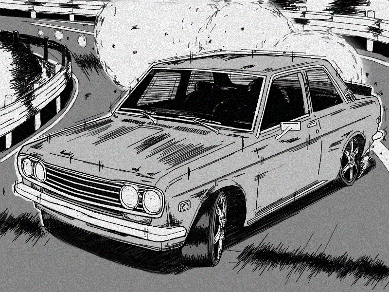 Drifting Datsun 510 Initial D Style