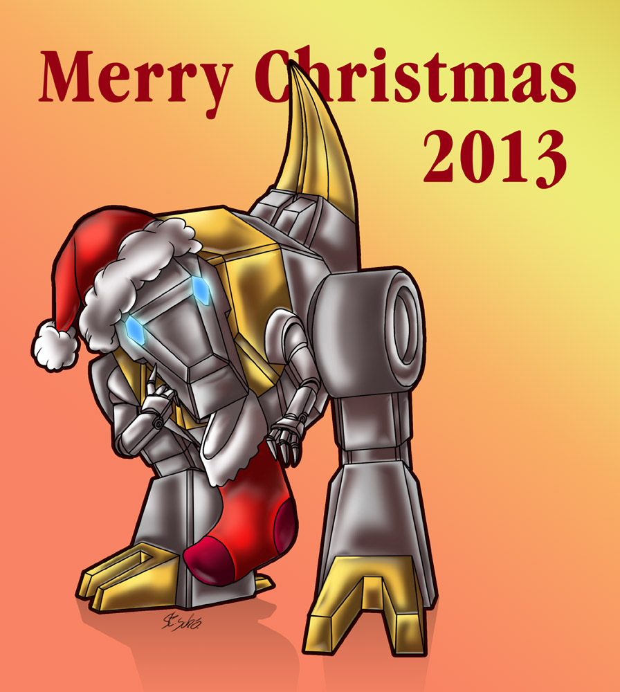 Little Grimlock waits for Santa - XMas 2013 -