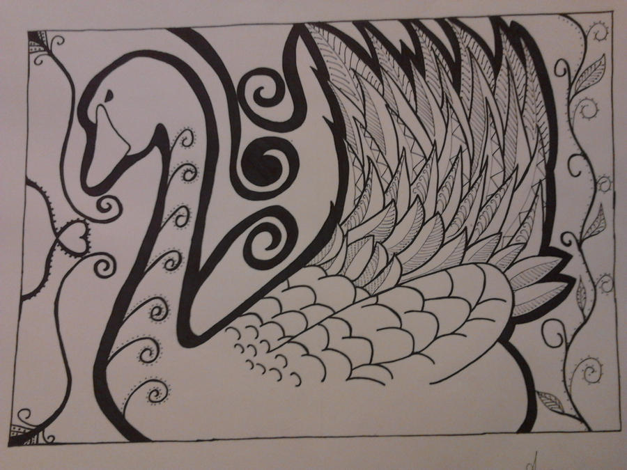 Swan Ink Drawing Swan ink drawing by toker82 on DeviantArt