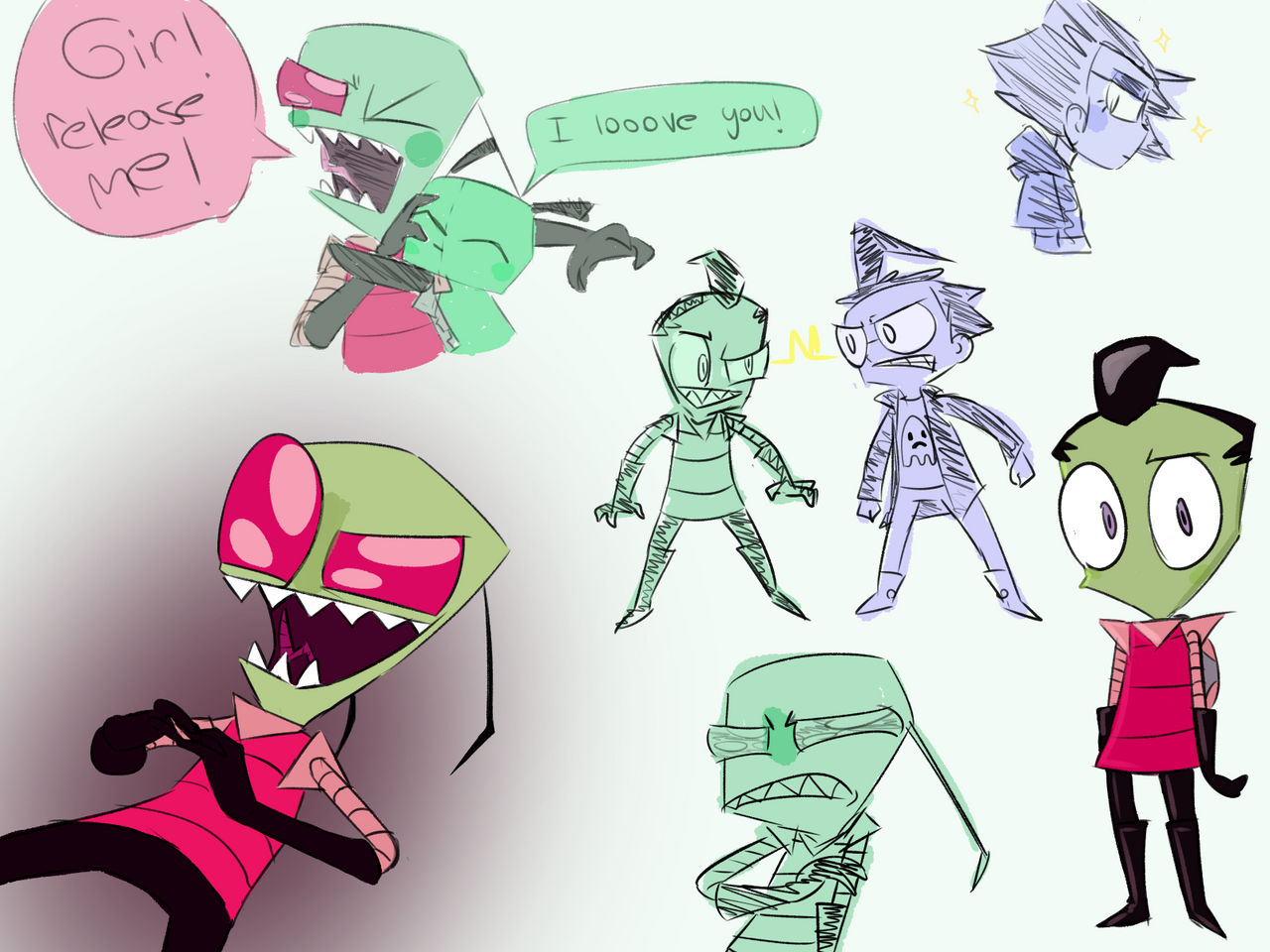 some invader zim doodles by Malverns on DeviantArt