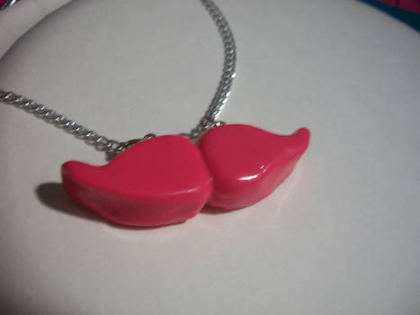 Pink Moustache Necklace