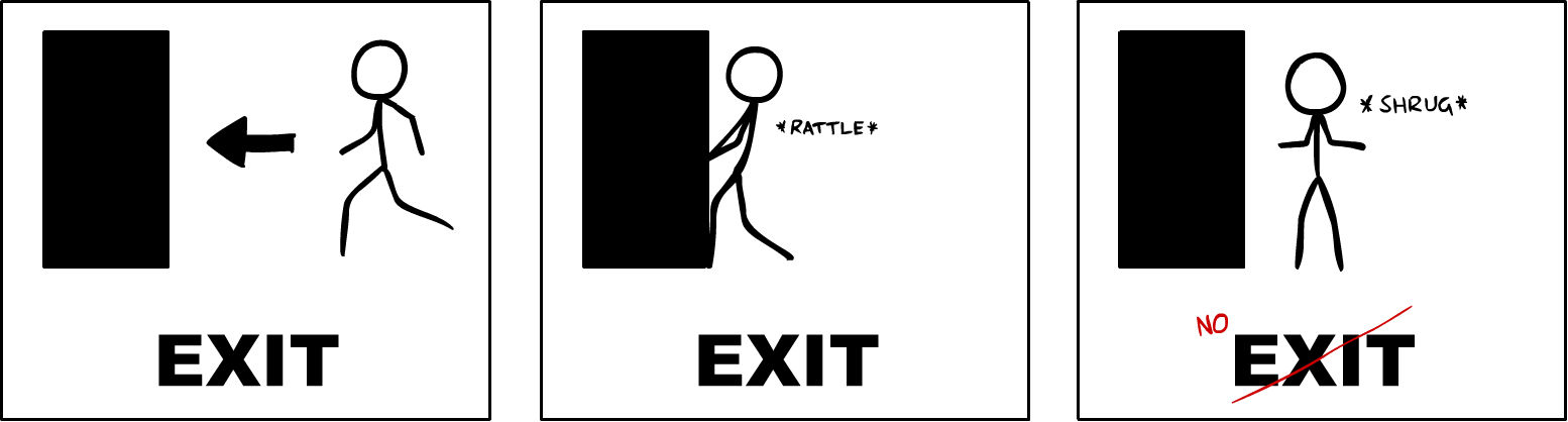 Design Fails Exit Sign Exit Sign Fail by flipperjap on DeviantArt