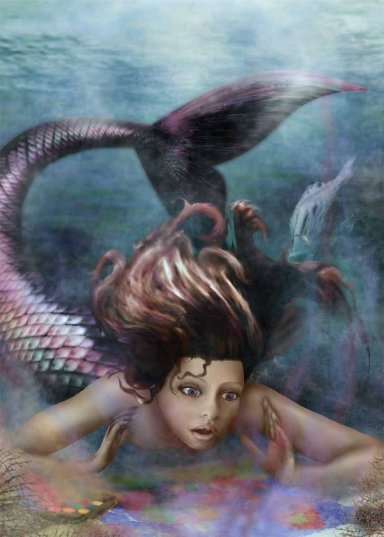 Mermaids first painting 2 by Alisha-Mordicae