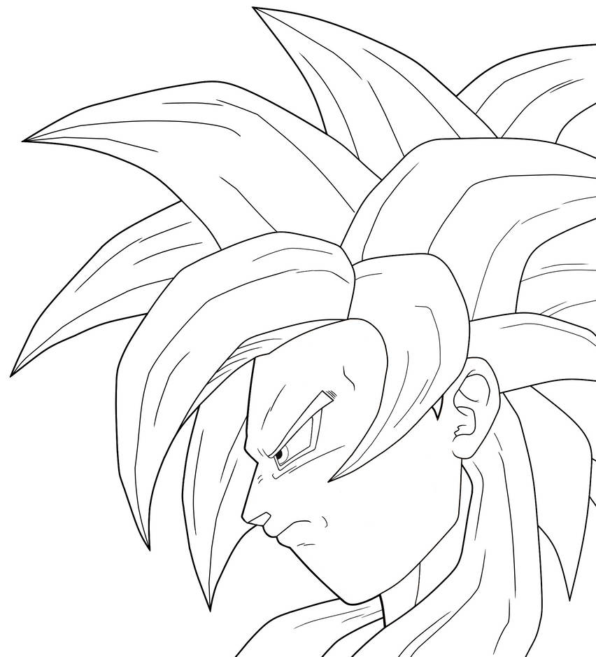 Goku SSJ4 Line art by SuperPershing350 on DeviantArt
