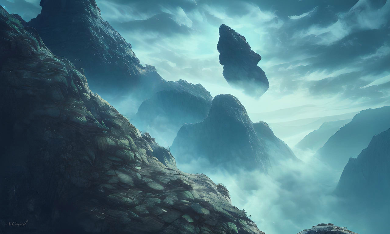Floating Rock by AiCouncil on DeviantArt