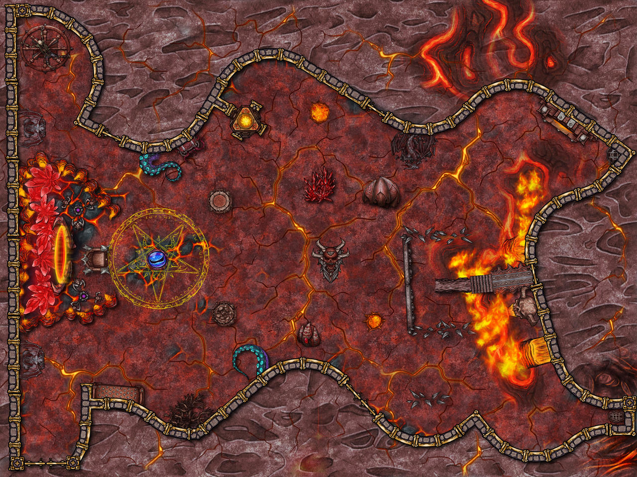 Demon Fall Map Layout Demonic Temple (RPG Map) by AiCouncil on DeviantArt