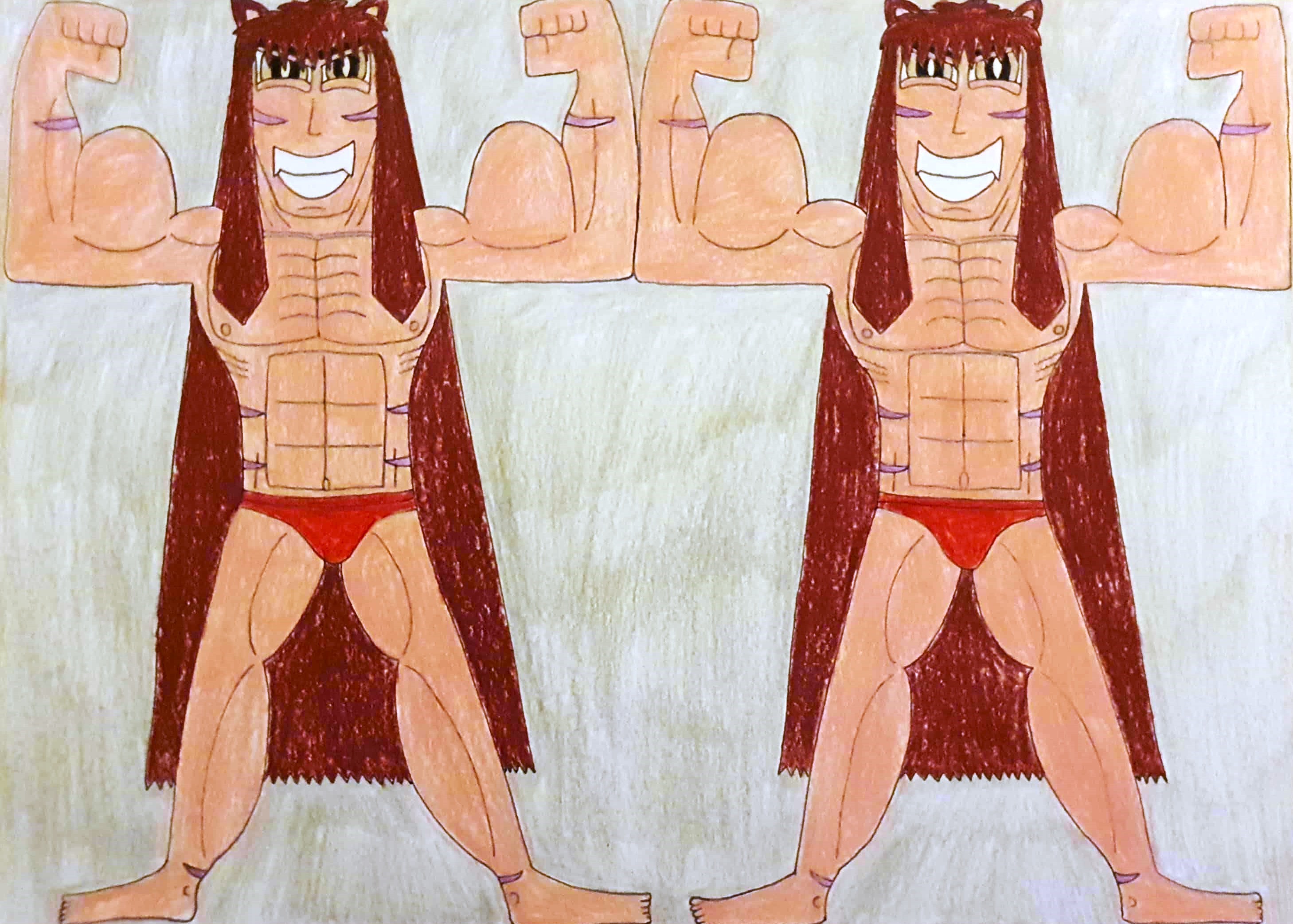 The Superbly Strong Muscle Twin Sons (Redraw)