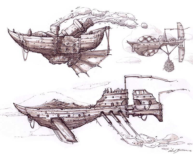 ship sketches