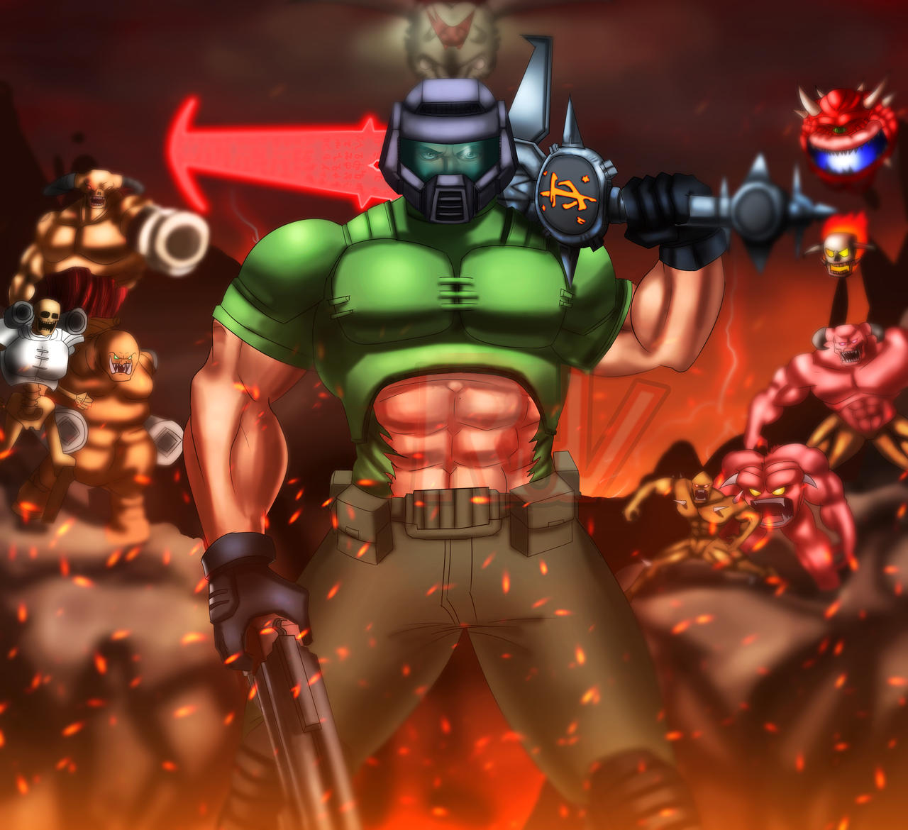 Doomguy Hud DOOM: Doomguy by RuVKun on DeviantArt