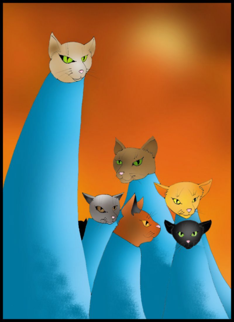 cats in blue