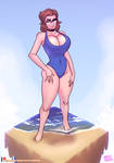 The Perfect Blue Swimsuit (Post-TF) by notzackforwork