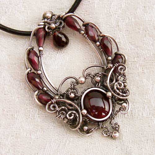 Time Traveler Silver Garnet Pendant