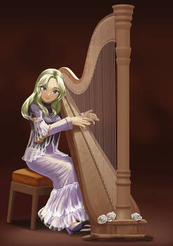 too lazy to draw all details of a harp