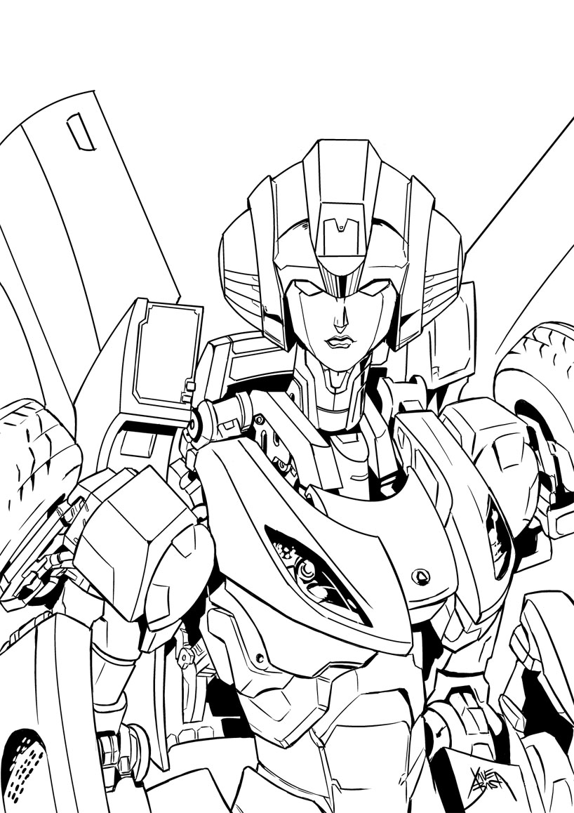 Arcee Booth Sketch inked