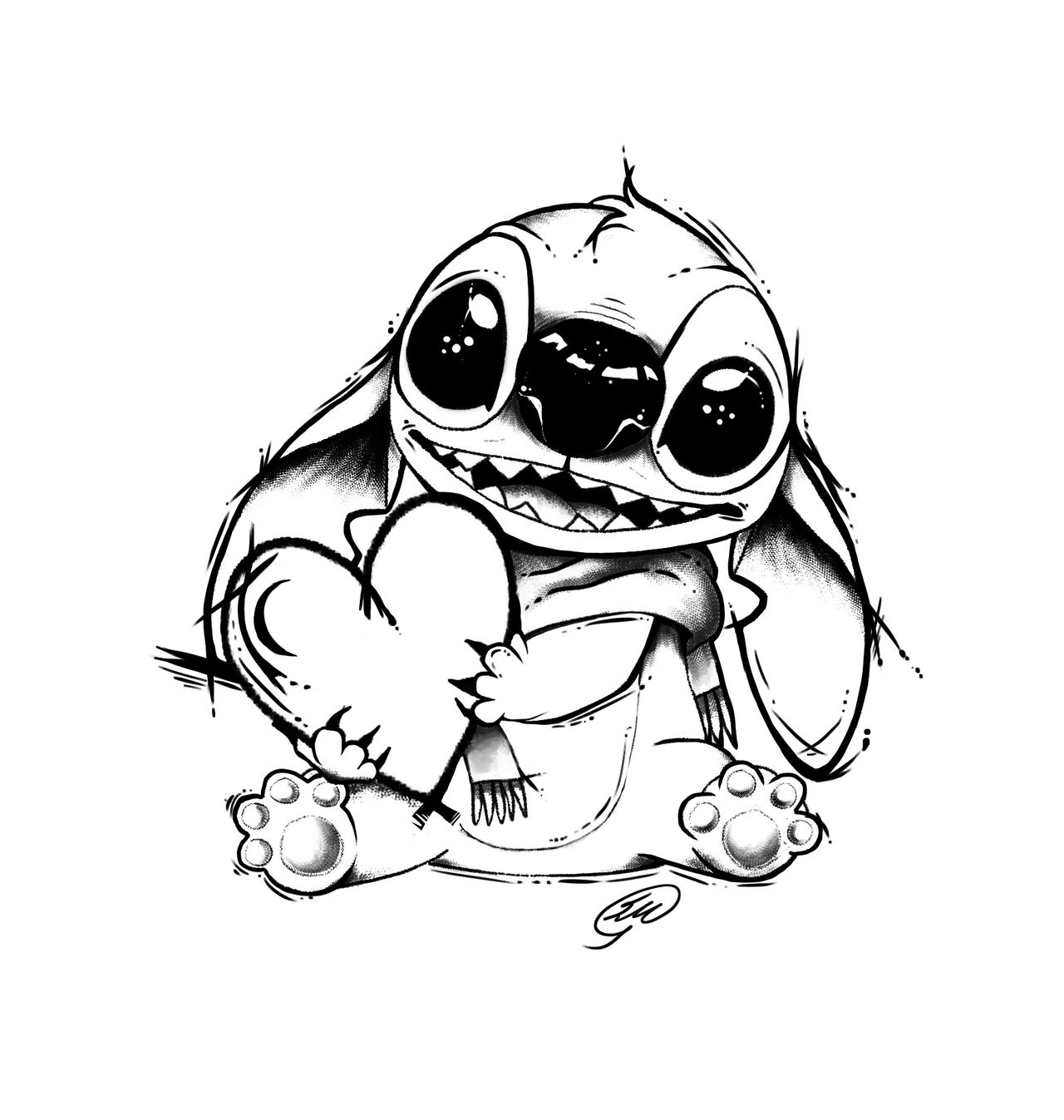 Stitch tattoo outline - Bronctattooaus.com