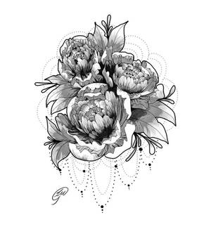 peony tattoo design