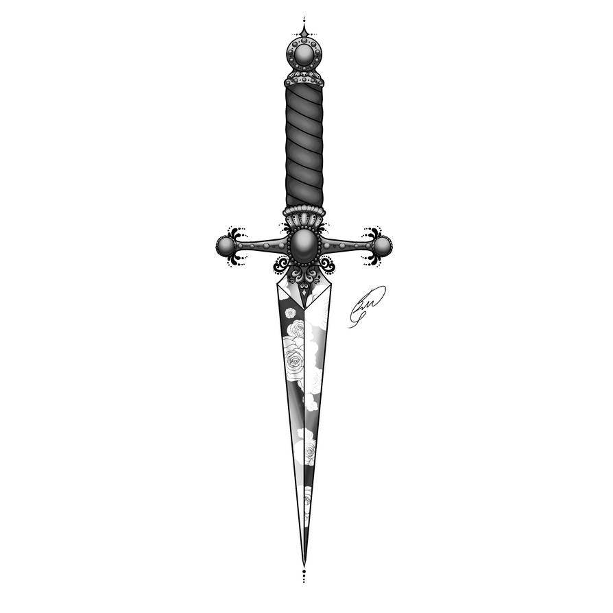 Dagger tattoo design by QiQiArtStation on DeviantArt