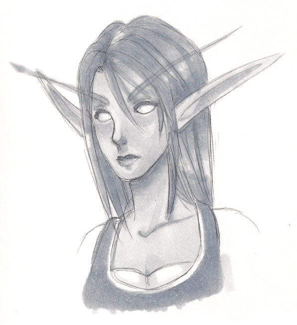 Copic Practice - Night Elf