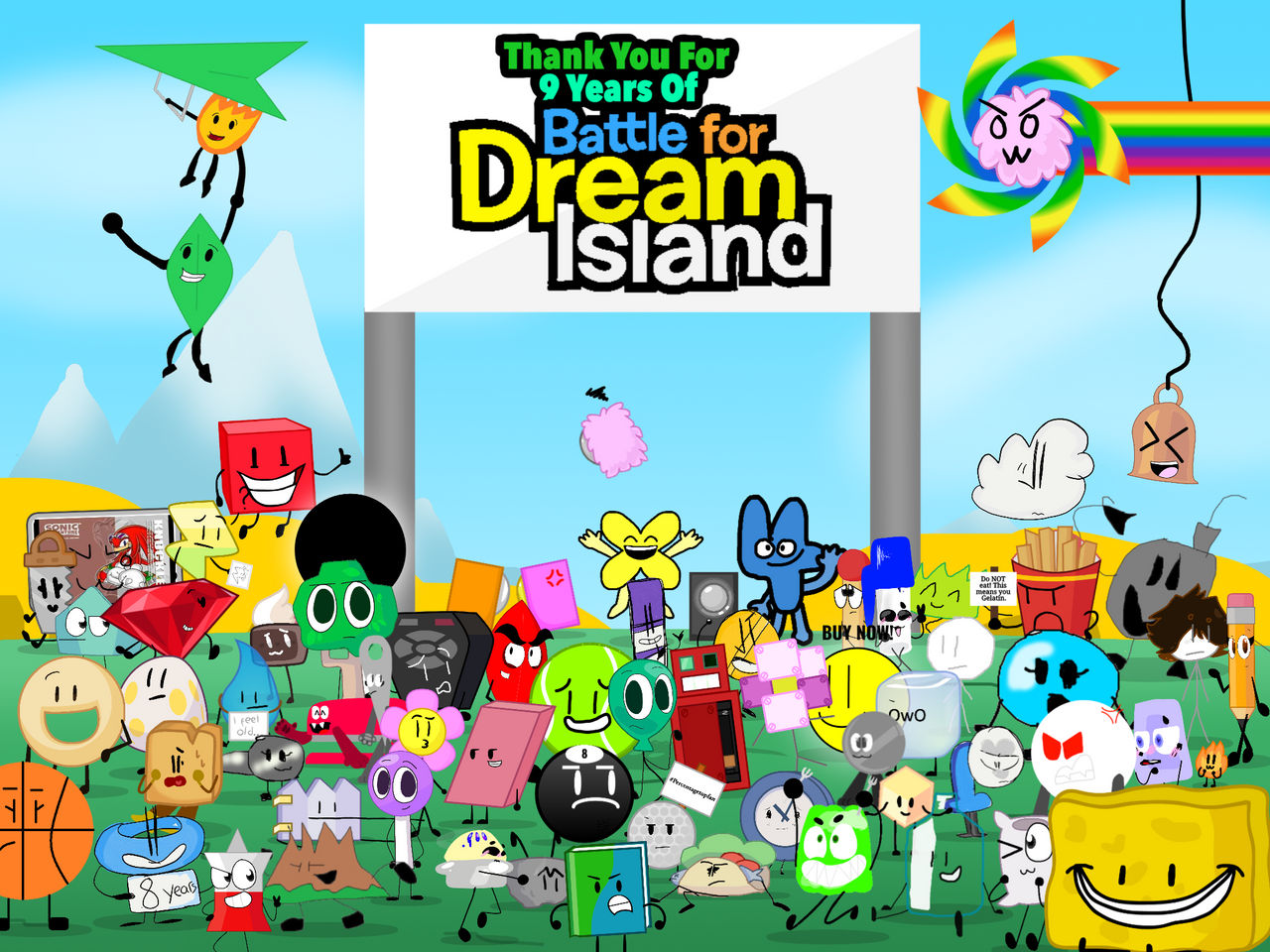 The 9th Anniversary BFDI Mega Collab by SpecJects on DeviantArt