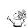 Watering can - sumi-e