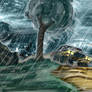 Car in storm