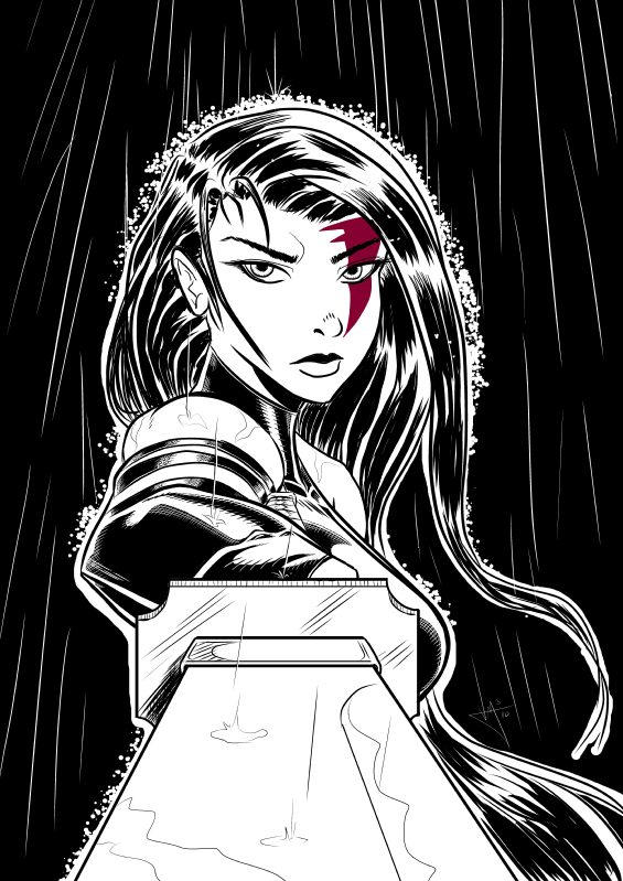 Psylocke Ink Practice by ZhaxRa on DeviantArt