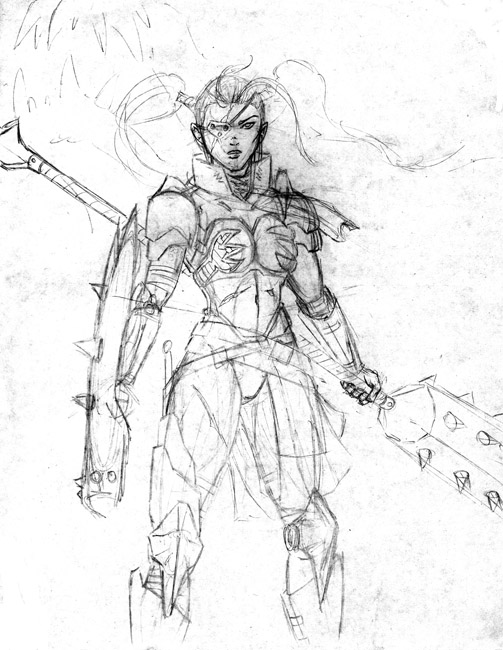 Warrior Woman Sketch