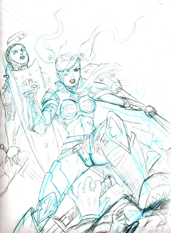 Warrior Woman Sketch Redux