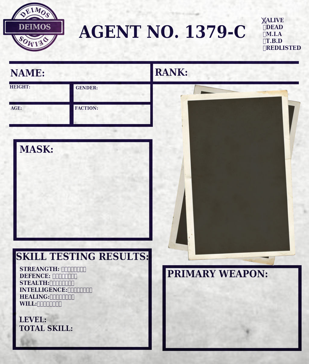 AGENT FILE by IRIS-VERDANA on DeviantArt